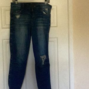 Fun distressed skinny jeans